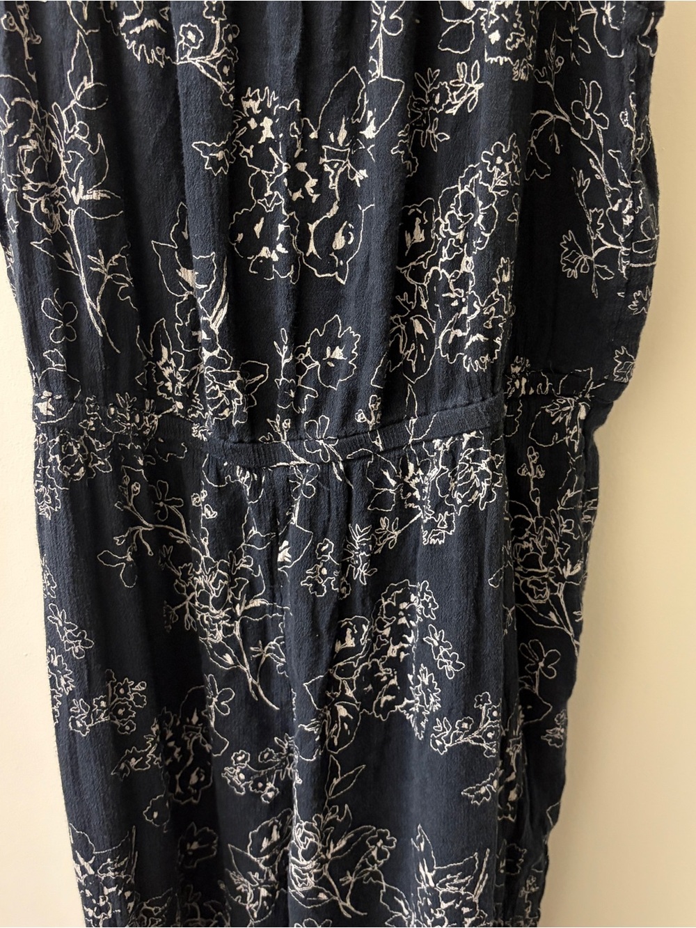 Abercrombie & Fitch Navy Floral Spaghetti-Strap Jumpsuit - Picture 6 of 14